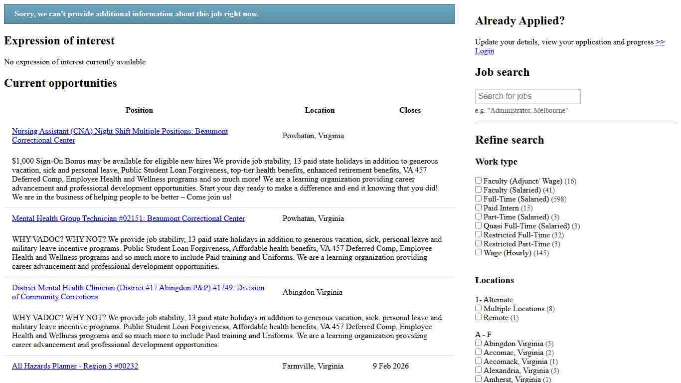 Current Opportunities - Virginia Information Technologies Agency - DHRM